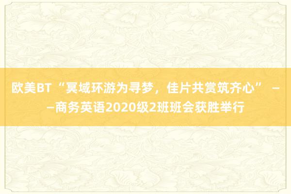 欧美BT “冥域环游为寻梦，佳片共赏筑齐心”  ——商务英语